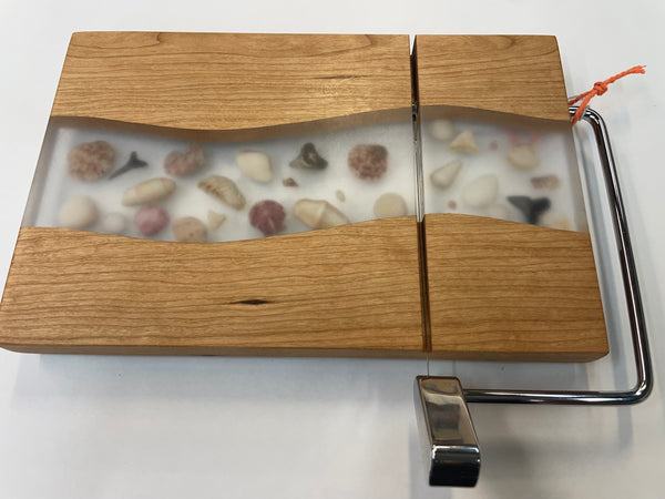 Cheese Slicer with Epoxy and Seashells - SSC43