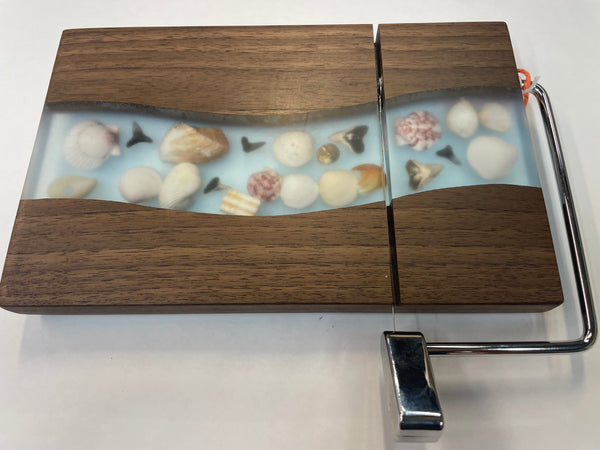 Cheese Slicer with Epoxy and Seashells - SSW45