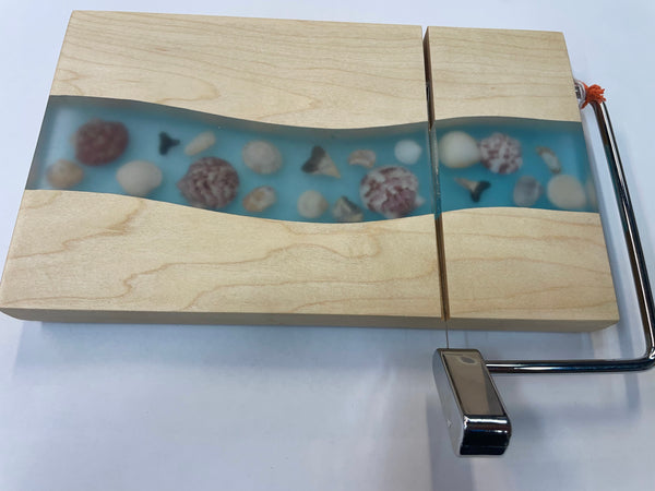 Cheese Slicer with Epoxy and Seashells - SSM47