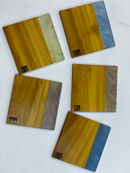 Coasters with wood and epoxy - C1