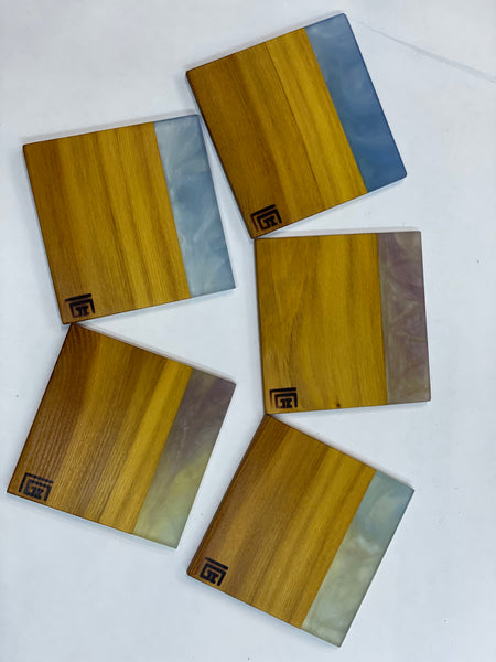 Coasters with wood and epoxy - C2