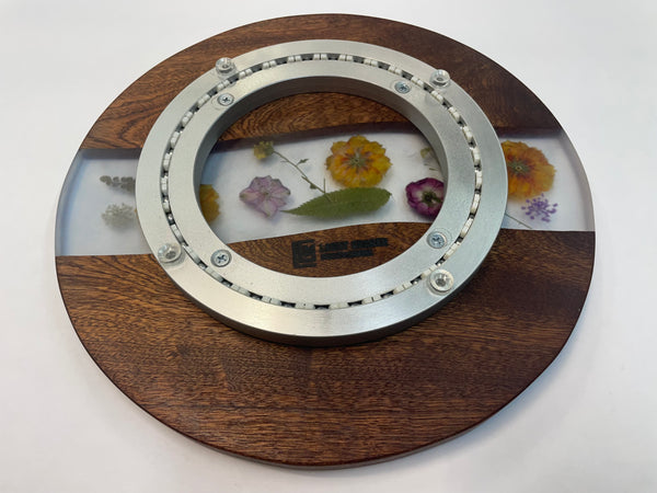 "Busy Susan"  11 3/4" Lazy Susan with Epoxy and Dried Flowers -  BS39