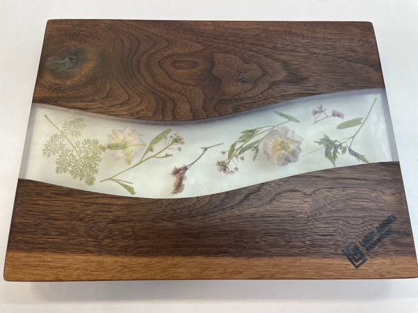 Charcuterie Board with Epoxy and Flowers - CHWF21