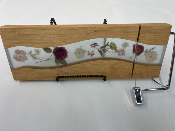 Cheese Slicer with Epoxy and Dried Flowers, Long - SFLC23