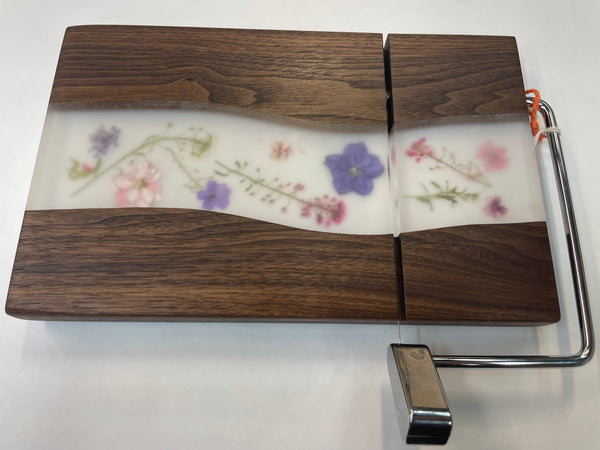 Cheese Slicer with Epoxy and Dried Flowers - SFW20