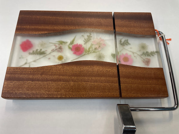 Cheese Slicer with Epoxy and Dried Flowers - SFO21