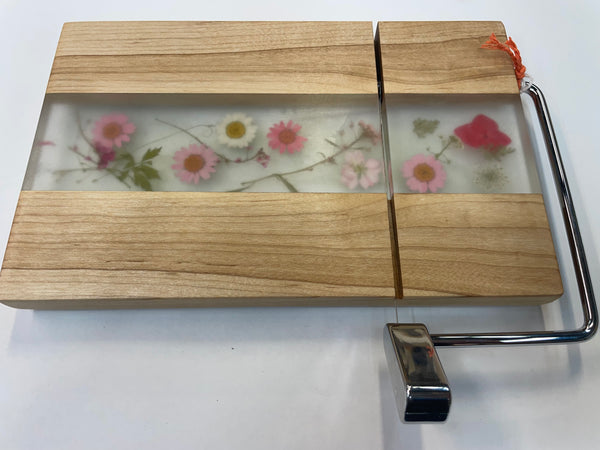 Cheese Slicer with Epoxy and Dried Flowers - SFM23