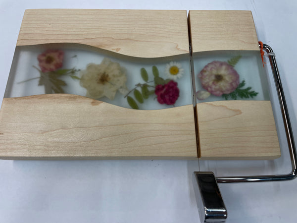 Cheese Slicer with Epoxy and Dried Flowers - SFM25