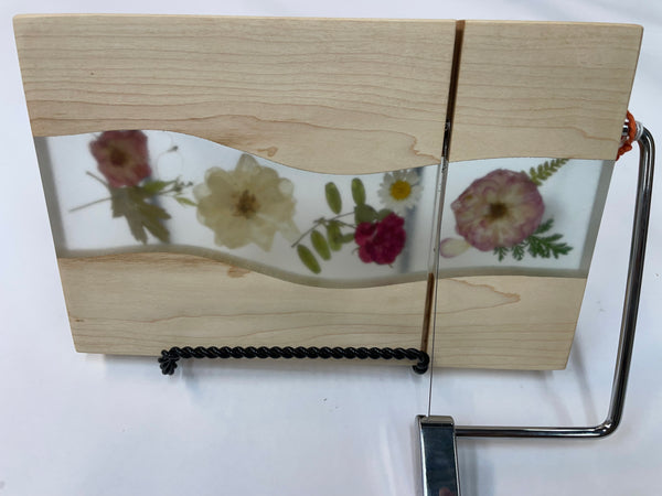 Cheese Slicer with Epoxy and Dried Flowers - SFM25