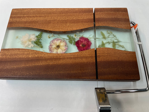 Cheese Slicer with Epoxy and Dried Flowers - SFO22