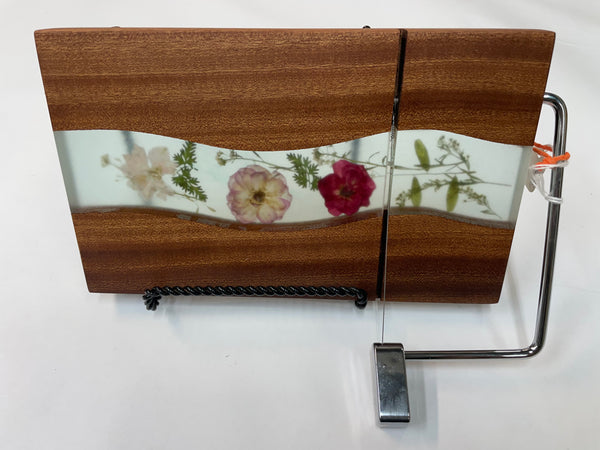 Cheese Slicer with Epoxy and Dried Flowers - SFO22