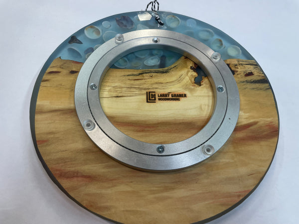 "Busy Susan"  12" Lazy Susan with Epoxy, Shells, Shark Teeth -  BS88