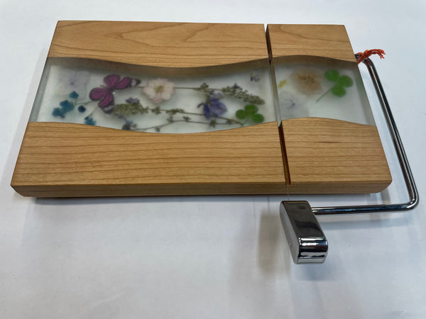 Cheese Slicer with Epoxy and Dried Flowers - SFC25