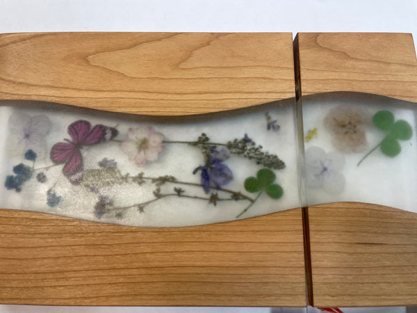 Cheese Slicer with Epoxy and Dried Flowers - SFC25