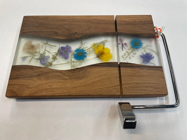 Cheese Slicer with Epoxy and Dried Flowers - SFW25