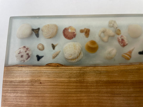 Charcuterie Board with Epoxy and Sea Shells- CHCS28