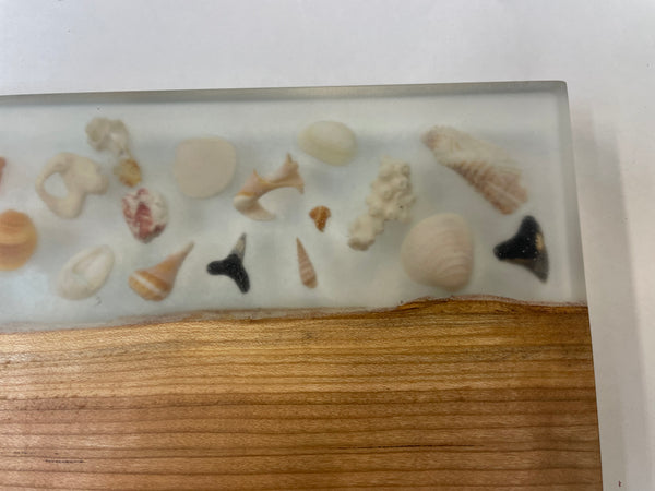 Charcuterie Board with Epoxy and Sea Shells- CHCS28