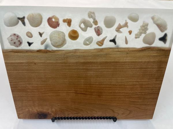 Charcuterie Board with Epoxy and Sea Shells- CHCS28